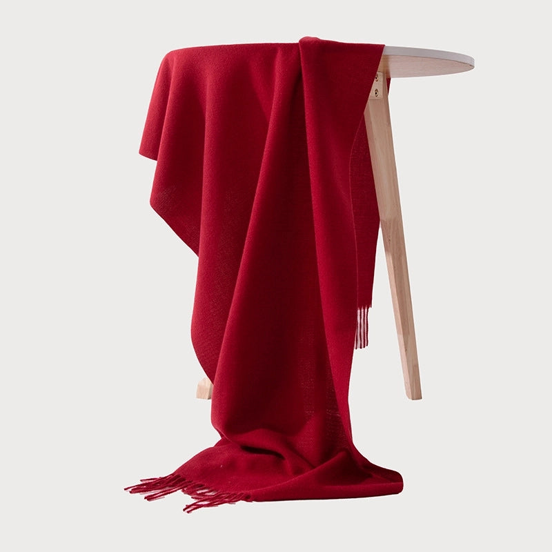 Unisex Classic Style Solid Color Polyester Scarf