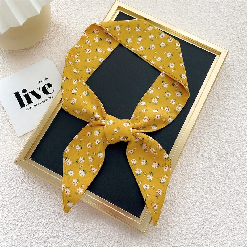 Fashion Printing Streamer Narrow Silk Scarf