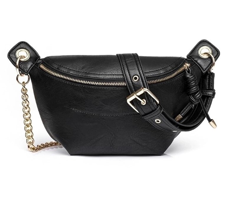 Women's All Seasons Pu Leather Solid Color Vintage Style Zipper Shoulder Bag Fanny Pack