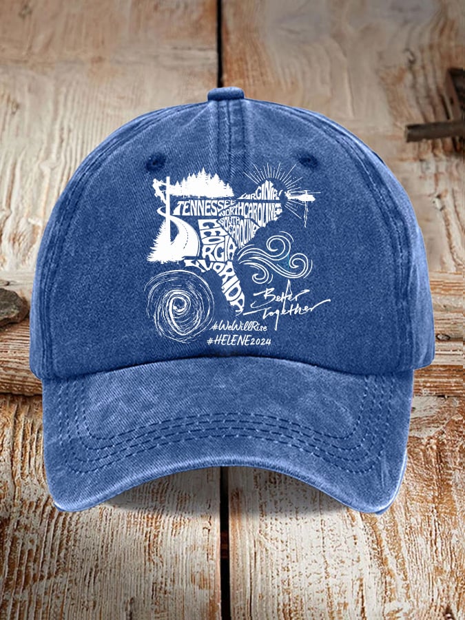 Men's and Women's Hurricane Helen Disaster Relief Washed and Distressed Hats