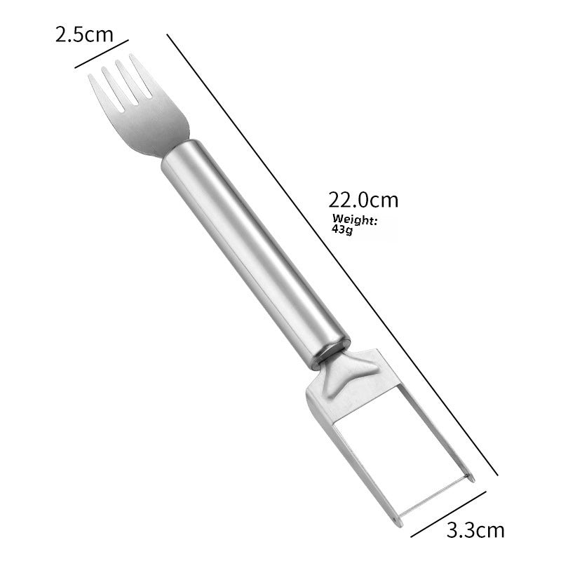 Watermelon Fork Slicer Fruit Fork Double Head Multifunctional Stainless Steel Cut Watermelon Artifact Fruit Divider