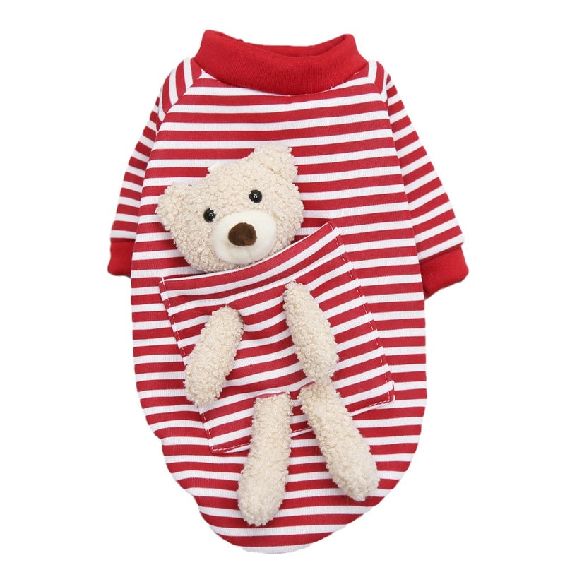 Pocket Bear Dog Cat Health Clothes Autumn And Winter Plus Velvet Small Dog Warm Pet Supplies