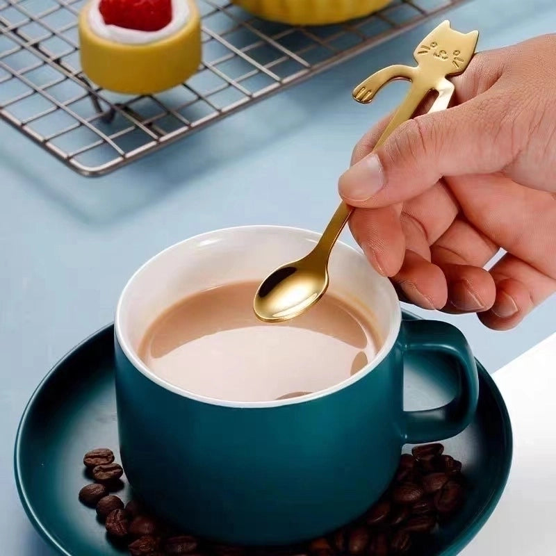 2 Pieces Cute Cartoon Stainless Steel Spoon 1 Piece