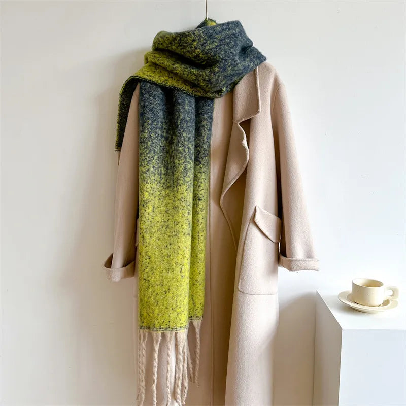 Women's Elegant Basic Minimalist Tassel Imitation Cashmere Polyester Scarf