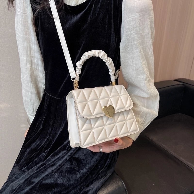 Women's Small Spring&summer Pu Leather Solid Color Fashion Square Flip Cover Handbag