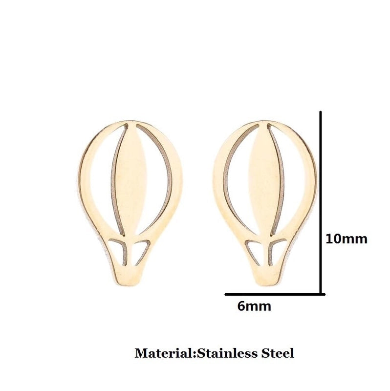 Minimalist Human Gingerbread Apple Stainless Steel Plating Hollow Out Ear Studs 1 Pair