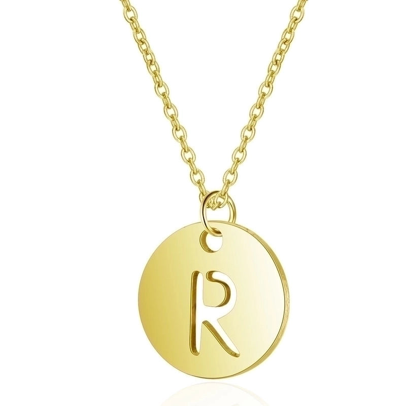 Minimalist Letter Stainless Steel Titanium Steel Plating Chain Gold Plated Pendant Necklace