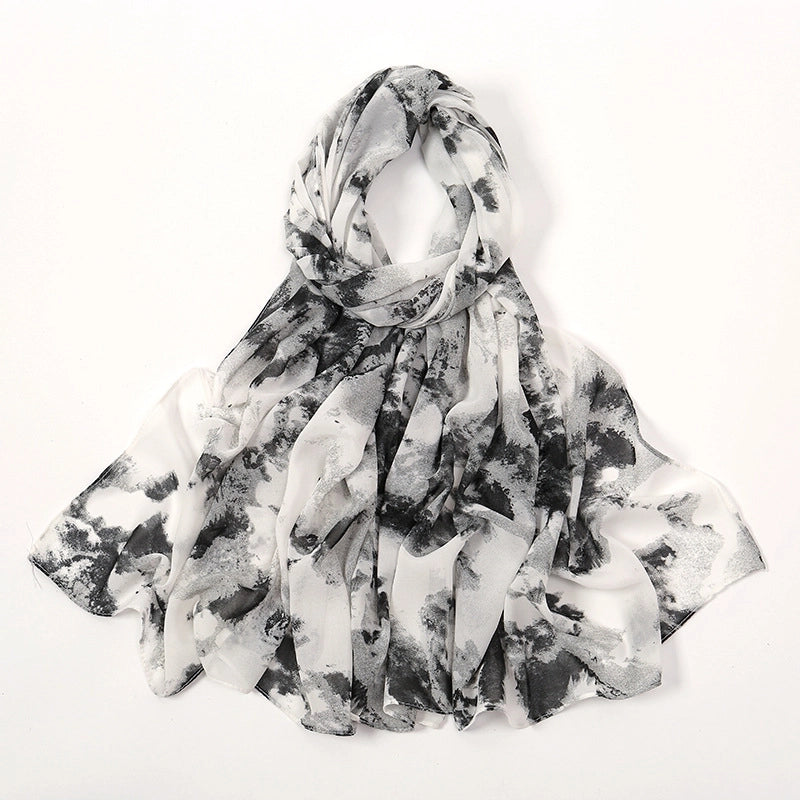 Women's Elegant Sweet Flower Polyester Scarf Shawl