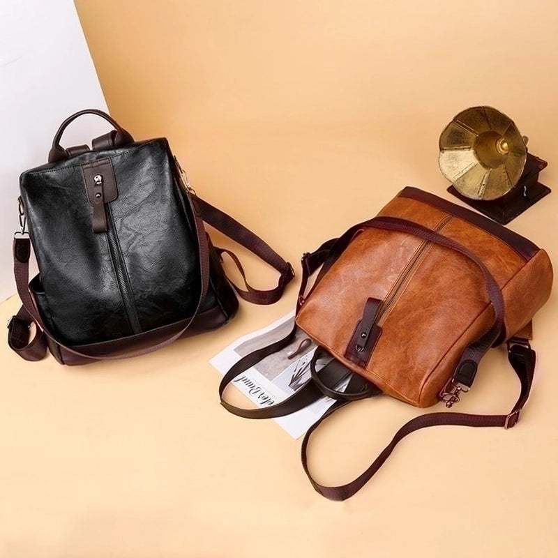 Waterproof Anti-theft Solid Color Travel Street Women's Backpack