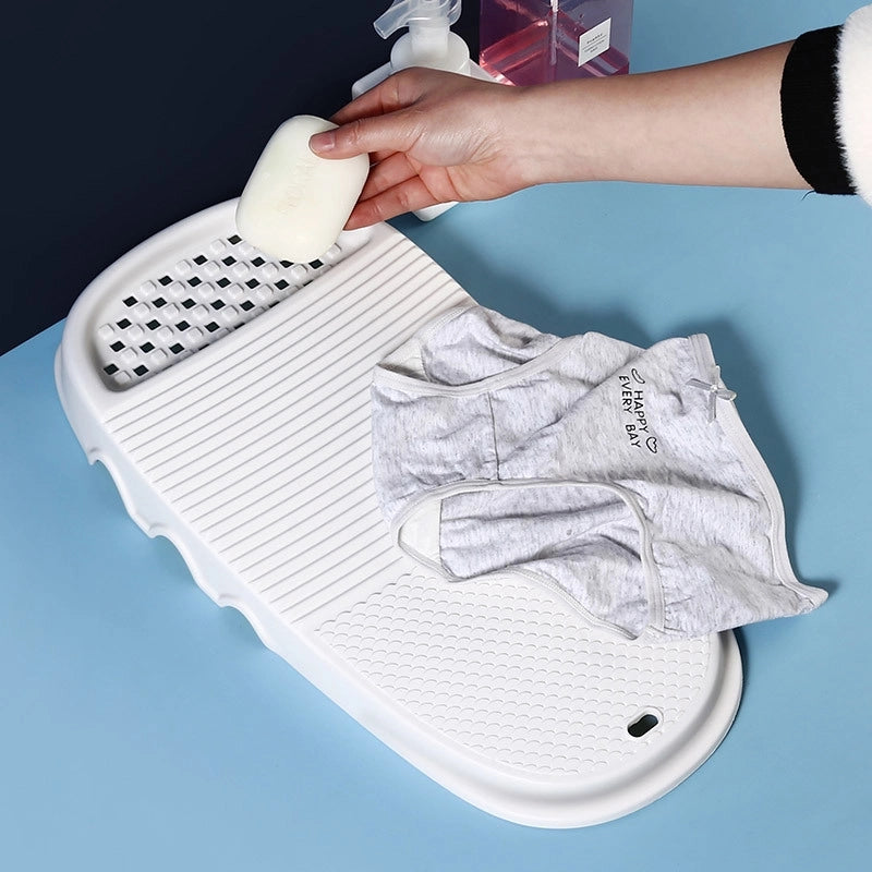 Laundry Board Dual-Use Nordic Style Large Household Thickened Plastic Soap Slot With Soap Holder Washing Clothes Mat Hand Rubbing Washing Board