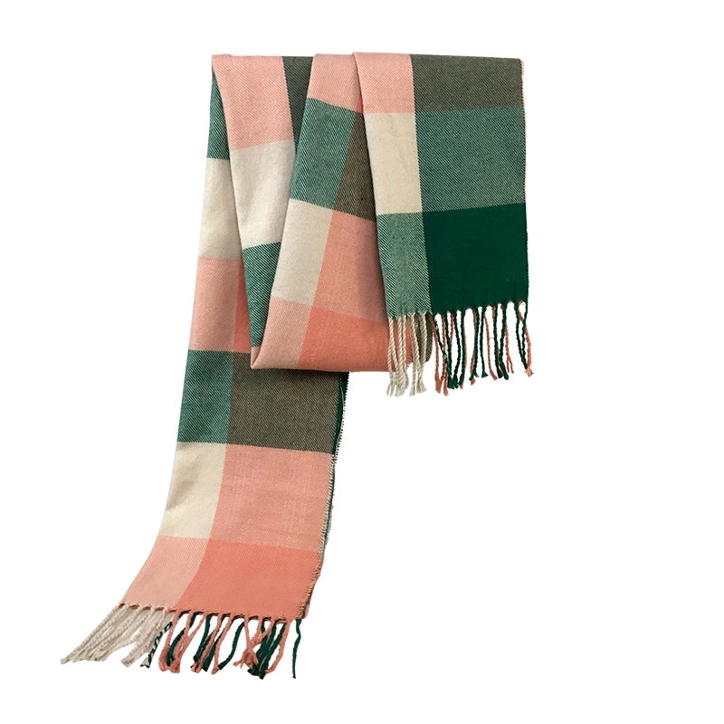 Autumn And Winter New Tassel Men's Scarf Double-sided Cashmere Scarf Long Tassel Warm Lovers Scarf