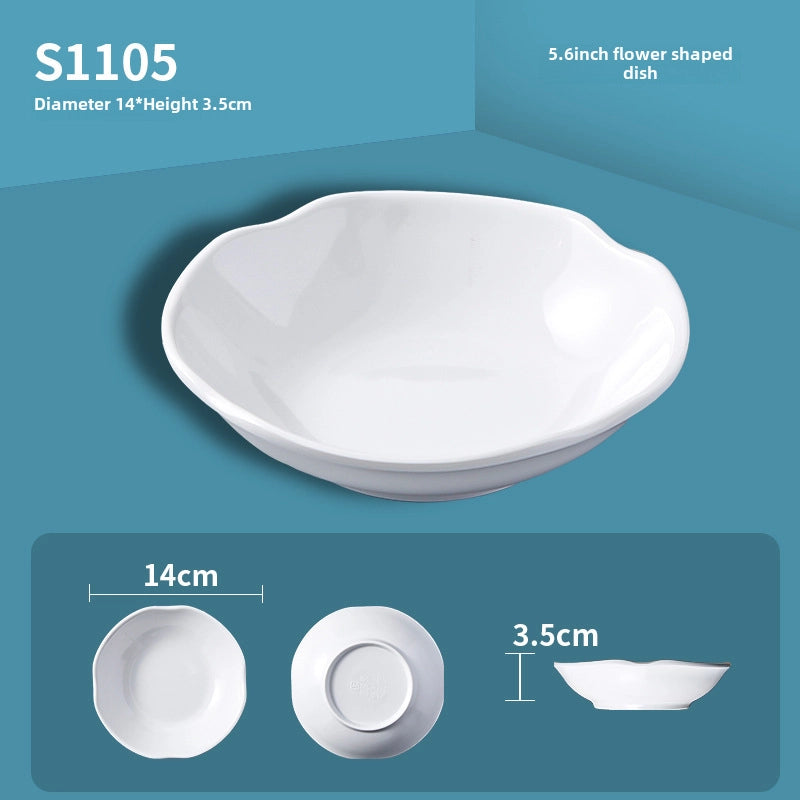 White Melamine Round Flavor Dish Vinegar Dish Catering Hot Pot Shop Commercial Imitation Porcelain Three-compartment Dip Dish Seasoning Dish