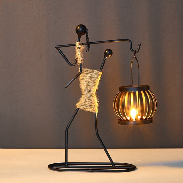 Metal Candle Holder Figurines