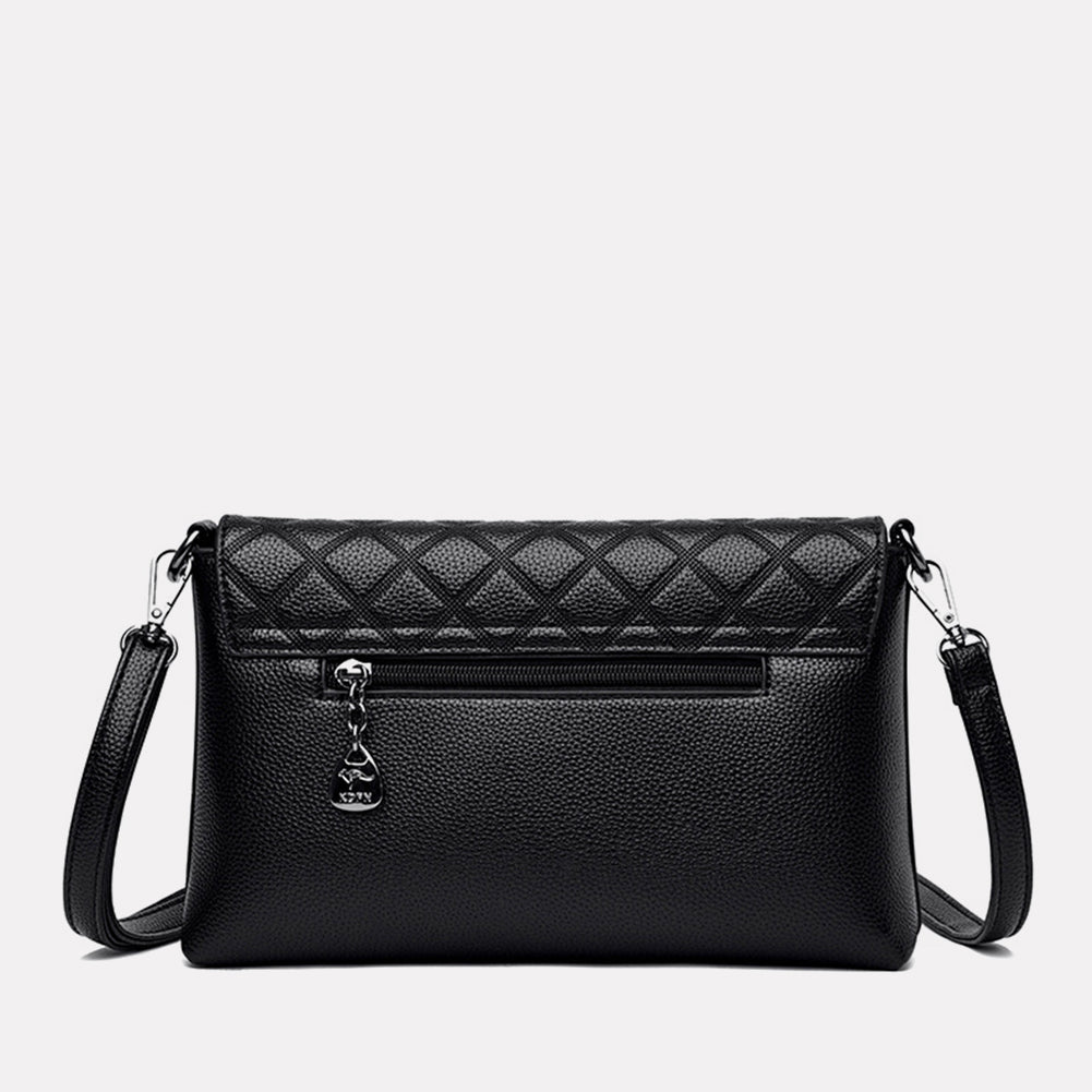 Embossed PU Leather Mother's Small Square Crossbody