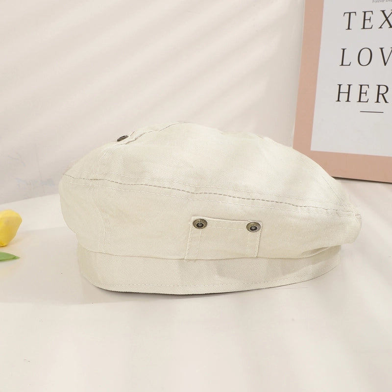 Women's Japanese Style Minimalist Streetwear Solid Color Eaveless Beret Hat