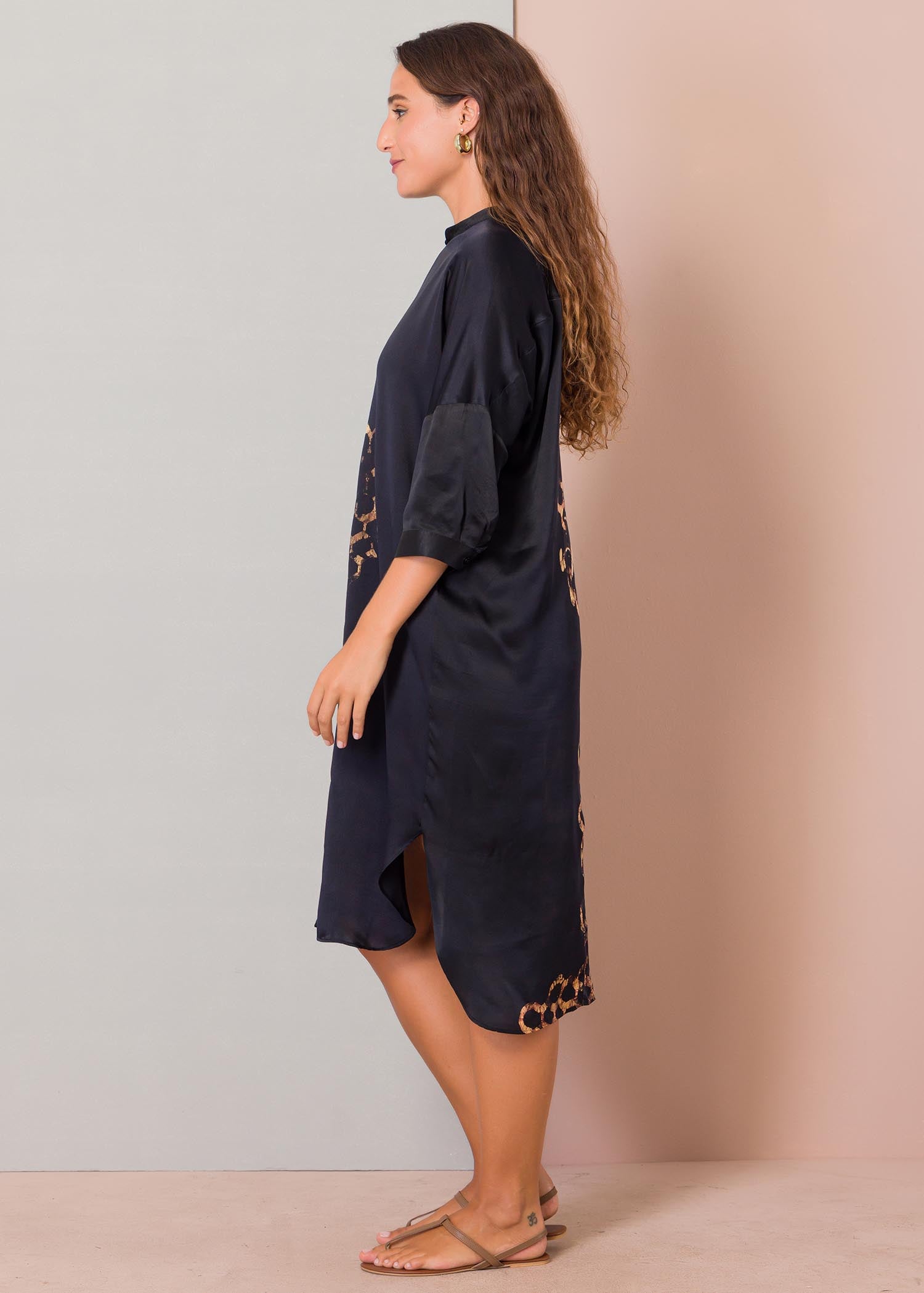 Batik bee hive printed dress