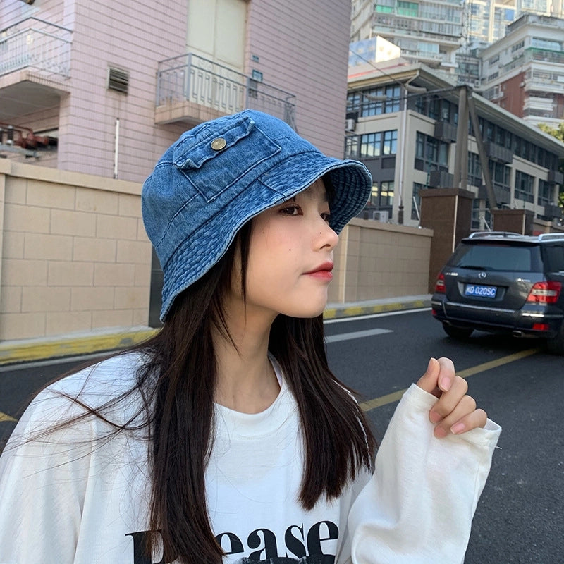 Hat Women's Sweet Cool Spice Girl Tooling Style Short-brimmed Old Cowboy Fisherman Hat Women's Comfortable  Biker Basin Hat