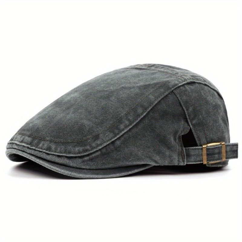 Men's Retro Classic Style Solid Color Short Brim Beret Hat