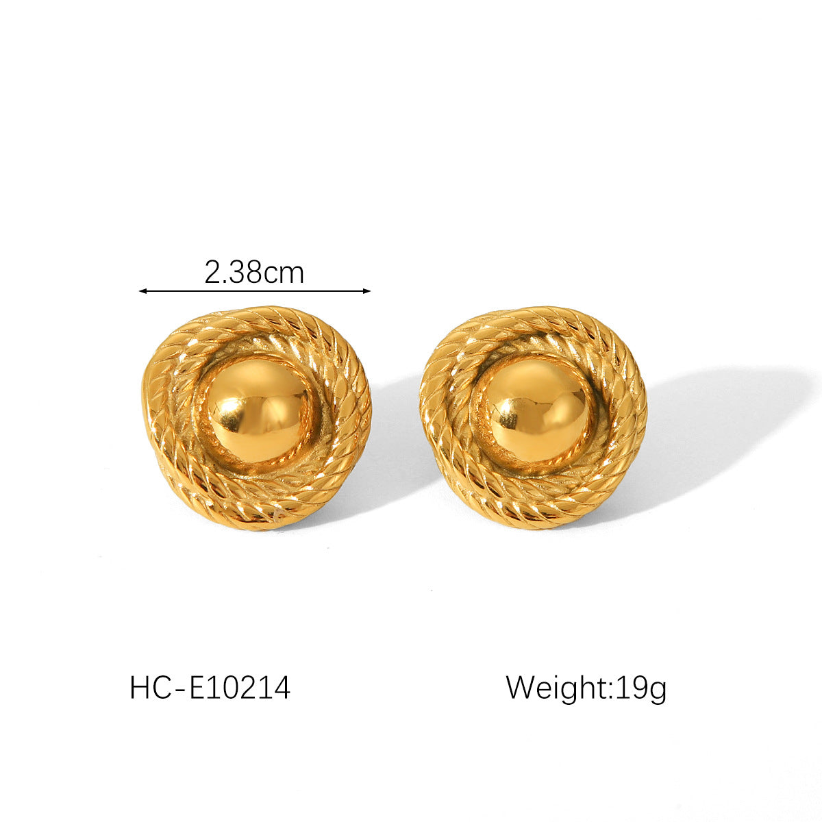 Pearl Geometric Stainless Steel Electroplating Earrings