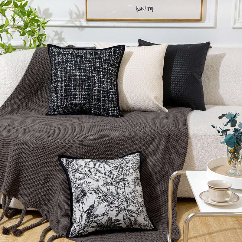 Pillow Case Light Luxury Vintage Sofa Living Room Pillow Nap Bed Cushion Office Waist Backrest