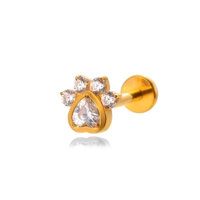 1 Piece Ear Cartilage Rings & Studs IG Style Vintage Style Geometric Flower Bow Knot Pure Titanium Plating Inlay Zircon