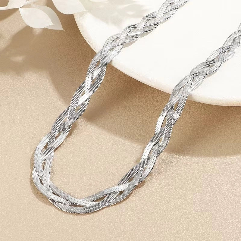 304 Stainless Steel 18K Gold Plated IG Style Modern Style Classic Style Solid Color Necklace
