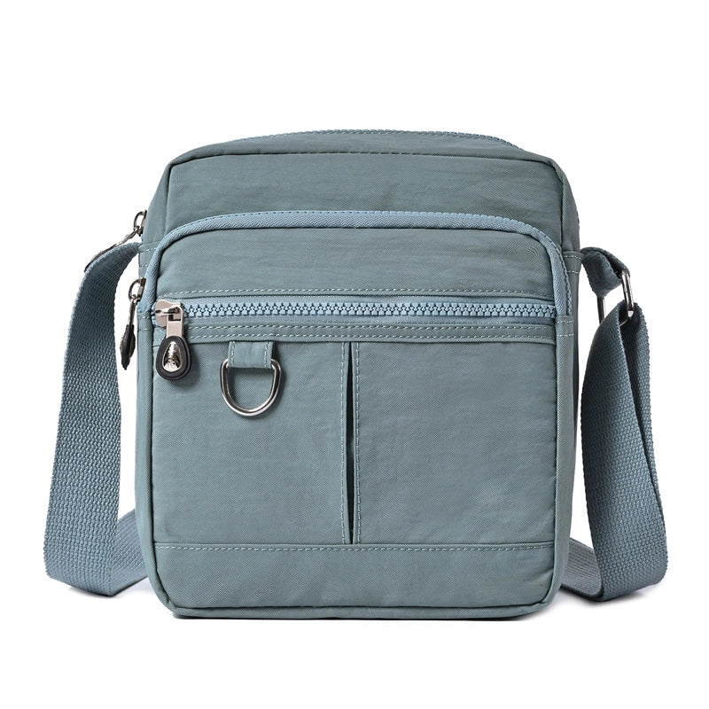 Women's Medium Nylon Solid Color Classic Style Square Zipper Shoulder Bag