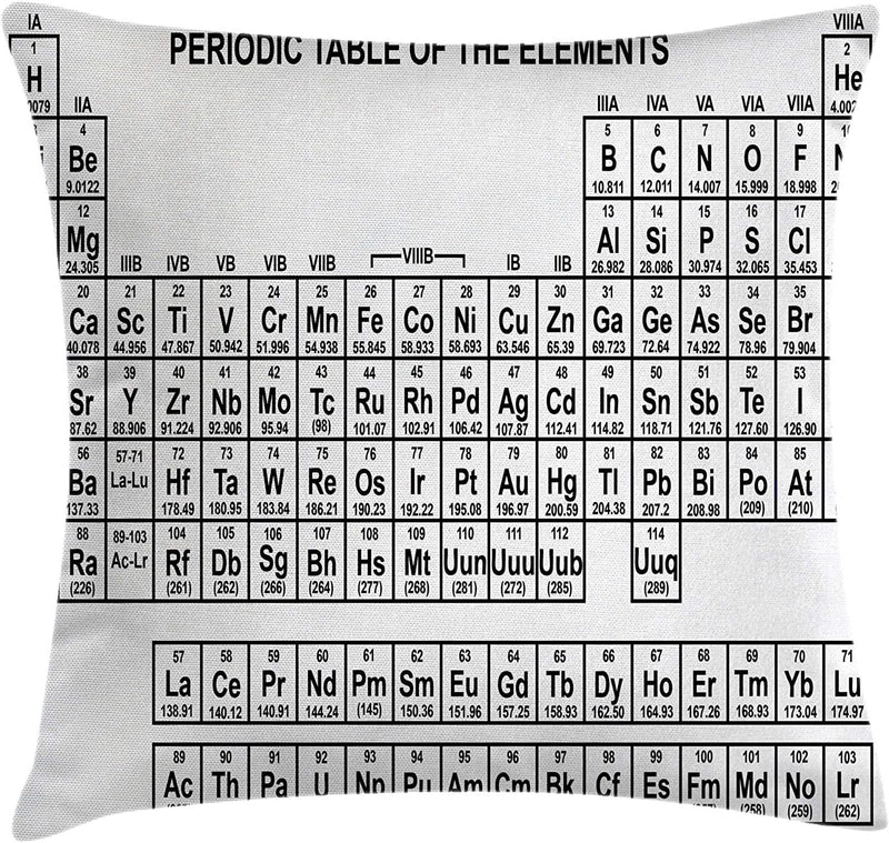 Casual Retro Periodic Table Of Elements Spandex Pillow Cases