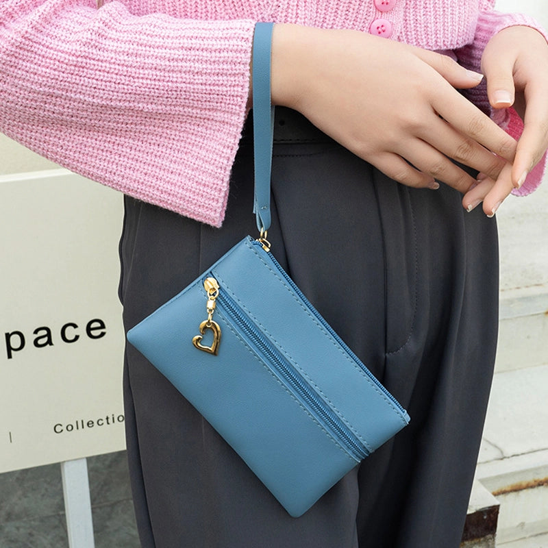 Rose Red Light Pink Black Pu Leather Solid Color Square Clutches