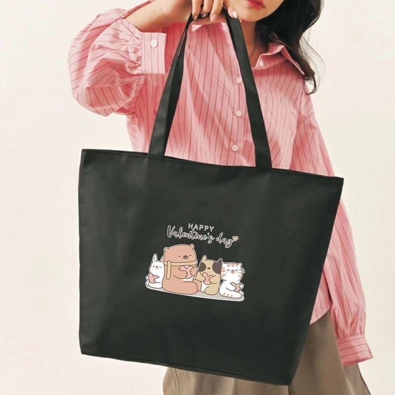Women's Medium Canvas Letter Classic Style Square Zipper Shoulder Bag