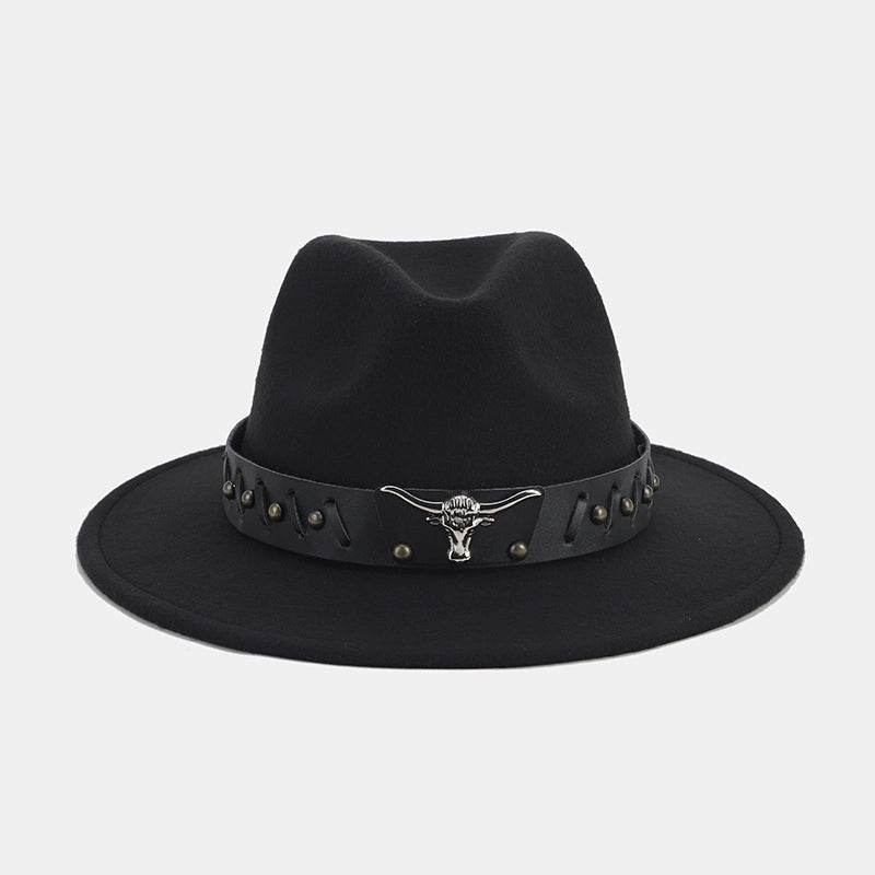 Women's Elegant Basic Solid Color Big Eaves Fedora Hat