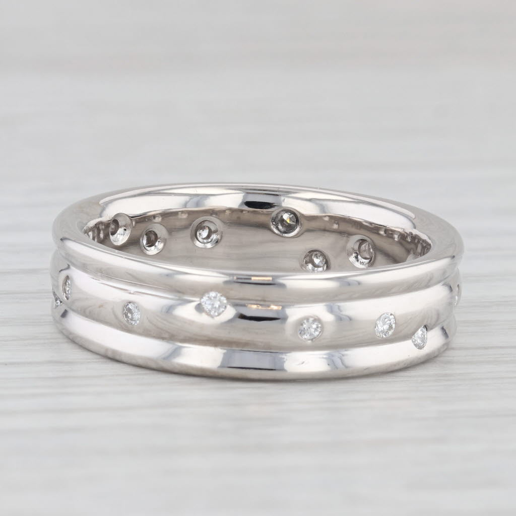 0.25ctw Diamond Dots Ring 14k White Gold Eternity Wedding Band
