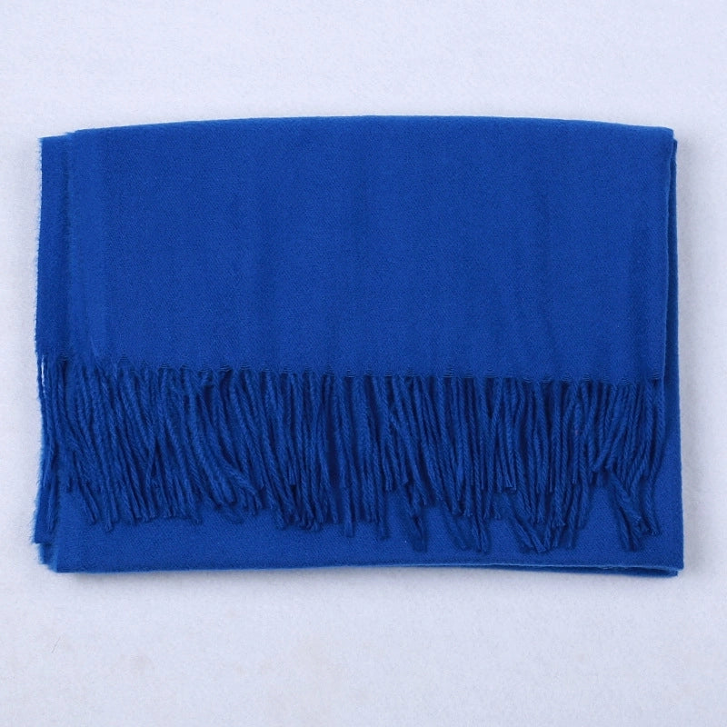 Cashmere Solid Color Scarf Women's Autumn And Winter 220g Explosions Barbed Hair Padded Travel Warm Tassel Shawl