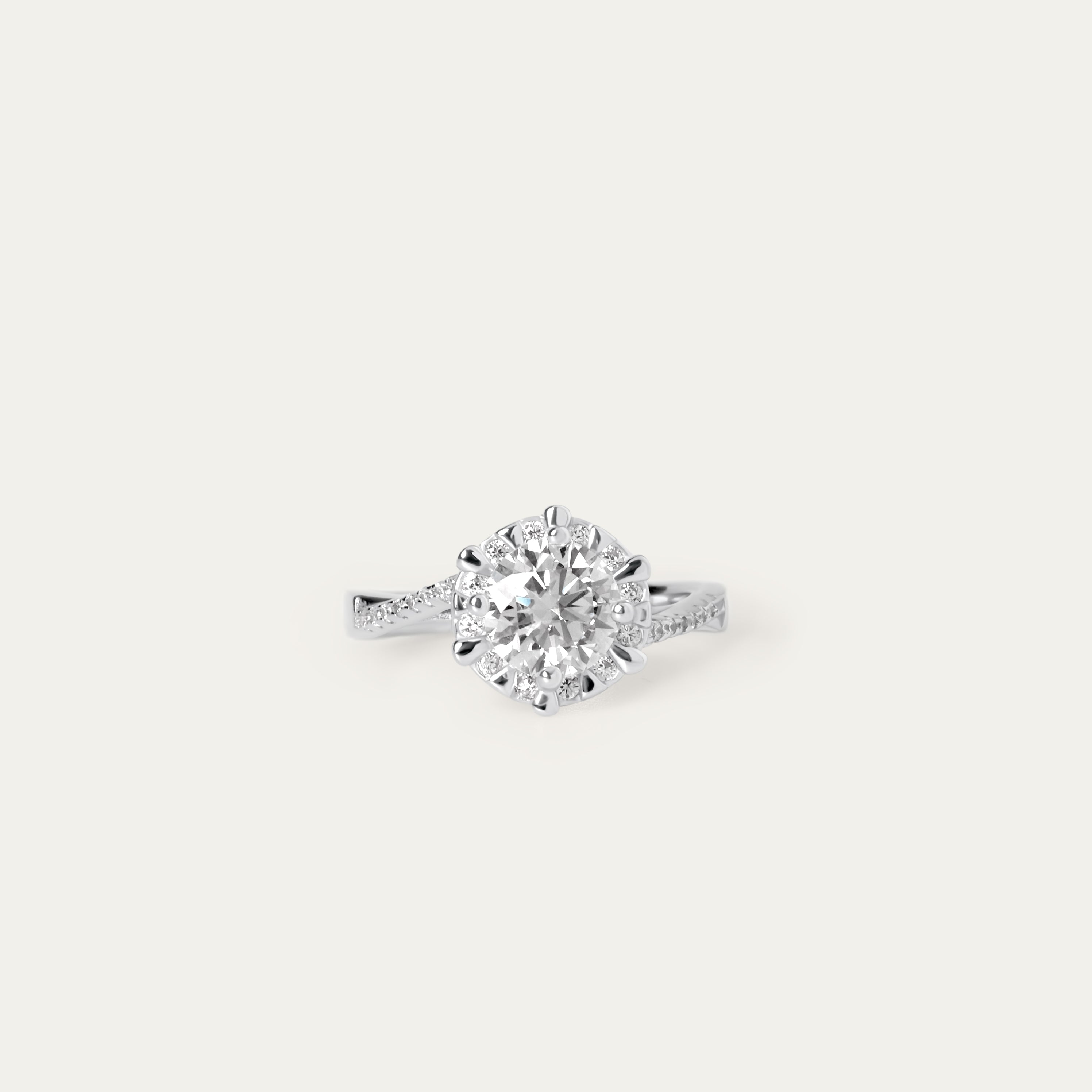 Rima 1.0ct Moissanite Ring (925 Sterling Silver. Size 5)