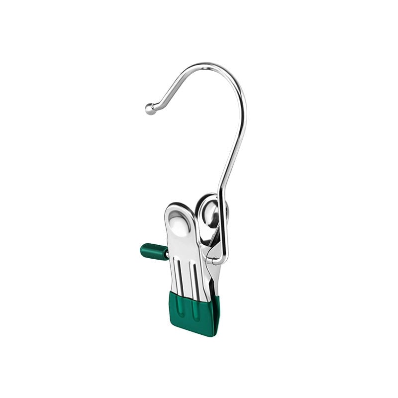 Stainless Steel Clip With Hook Flat Clip Anti-scratch Clip Mouth Laundry Drying Clip