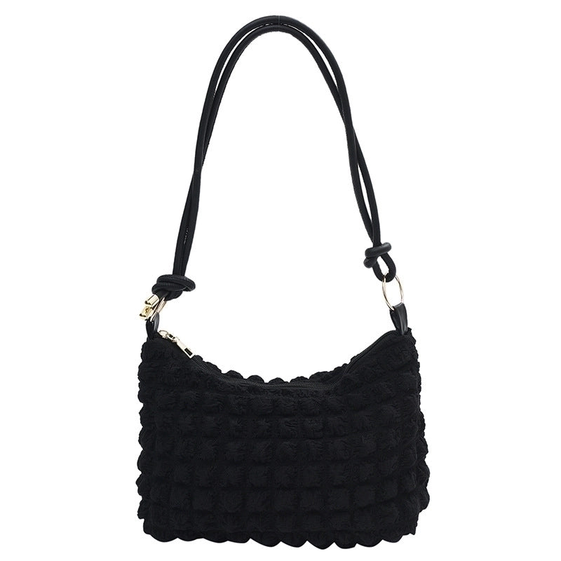 Women's Small Nylon Solid Color Basic Square Zipper Underarm Bag