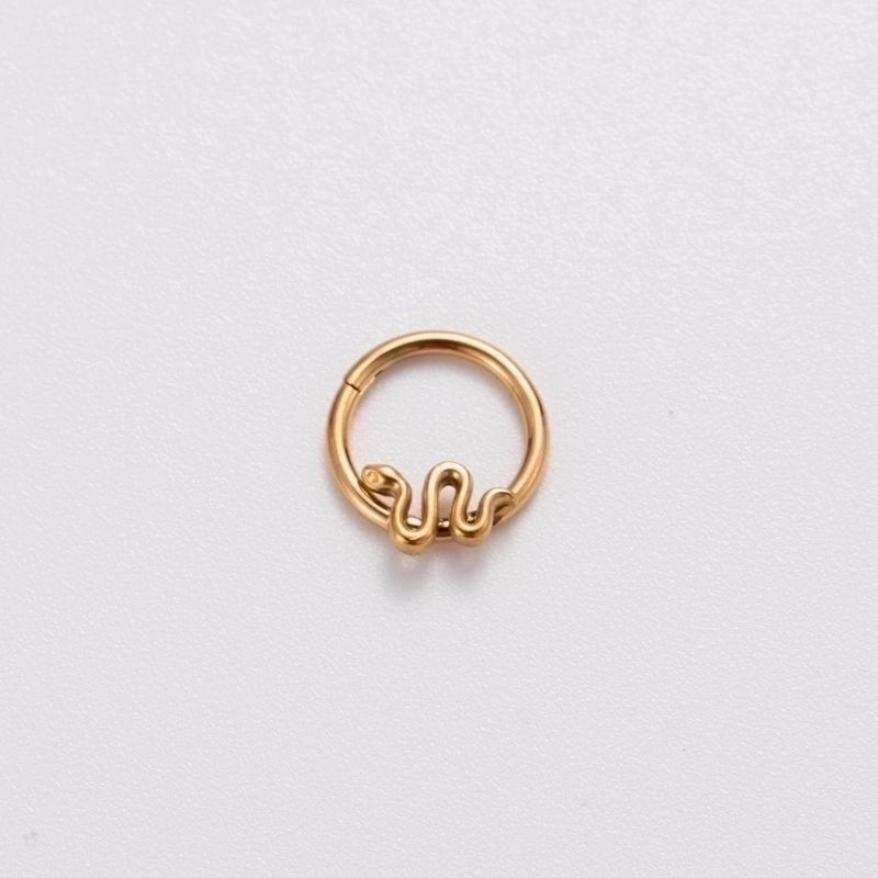 1 Piece Nose Rings & Studs Punk Solid Color 316L Stainless Steel  Copper Plating Inlay Zircon