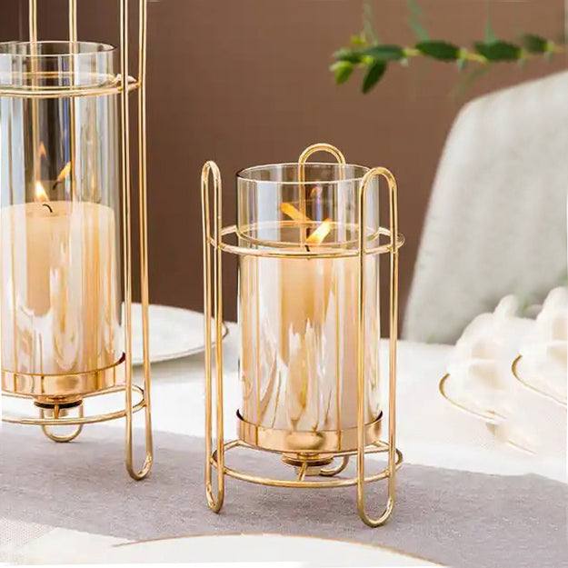 Athena Wireframe Candle Holder - Gold