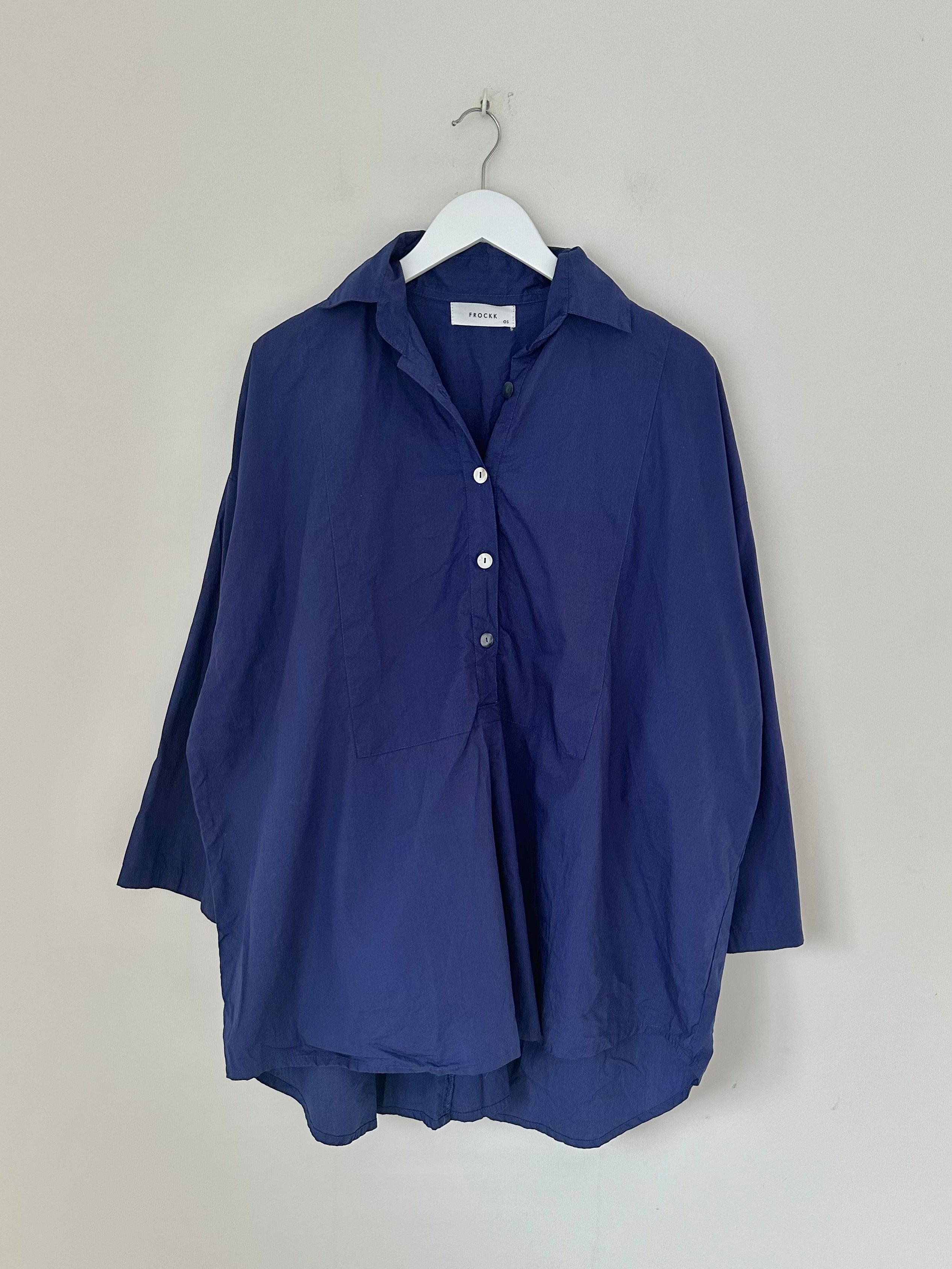 megan shirt - blue dusk cotton