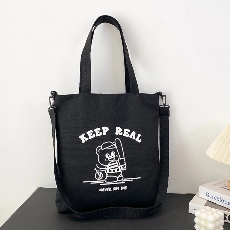 Women's Large All Seasons Canvas Preppy Style Streetwear Shoulder Bag Canvas Bag