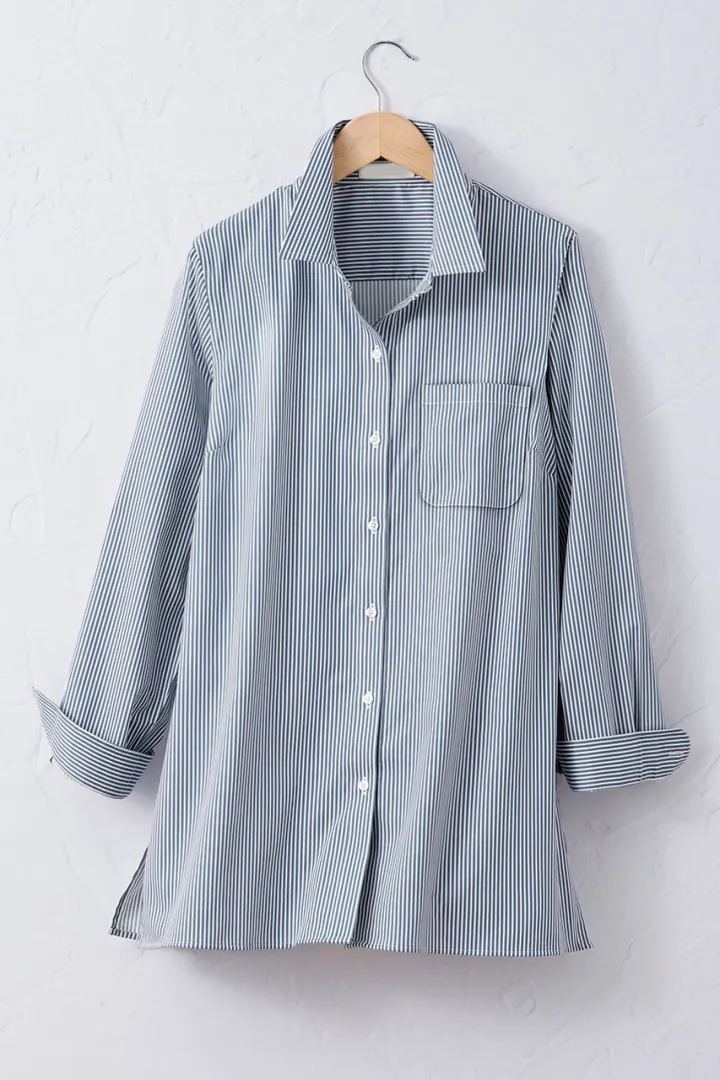 Luxe Touch Pinstriped No-Iron Tunic