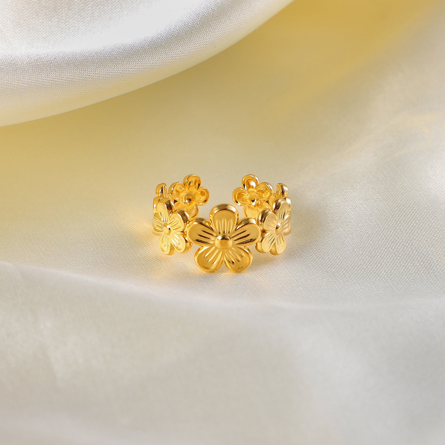 Women IG Style Geometric Stainless Steel 18K Gold Plated Rings