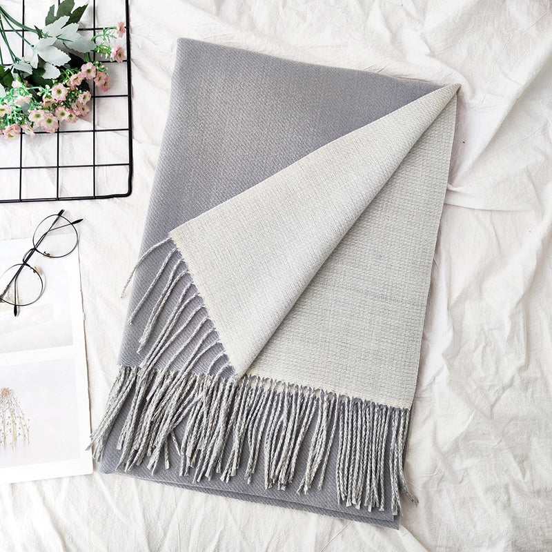 Unisex Sweet Minimalist Solid Color Imitation Cashmere Polyester Scarf