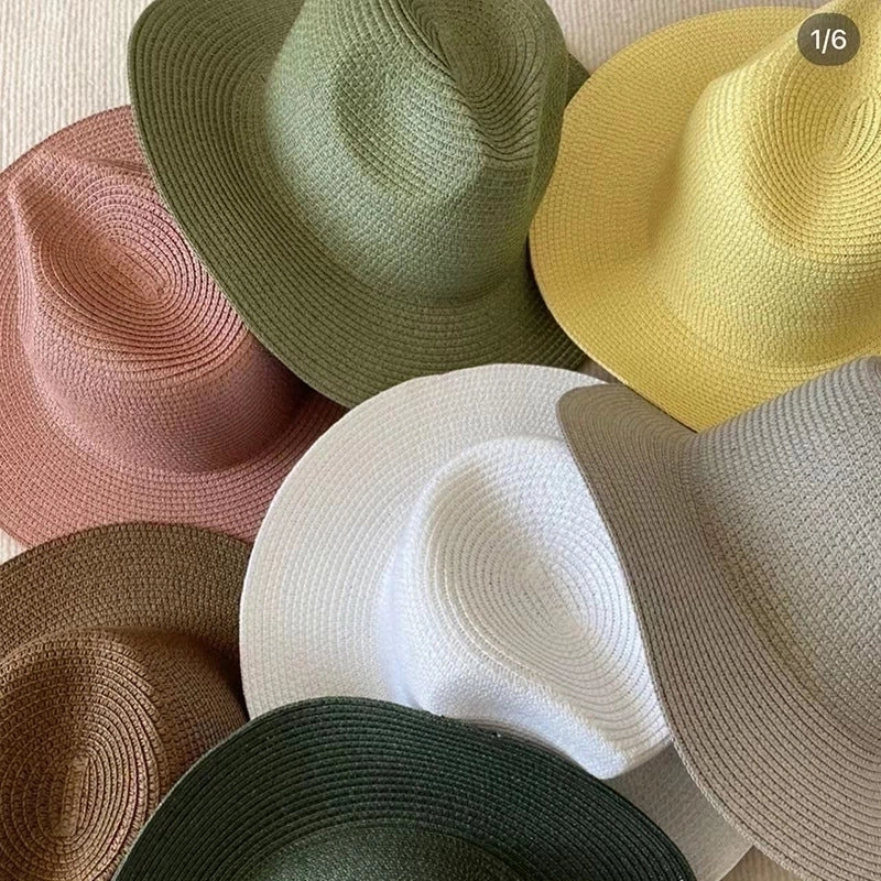 Unisex Casual Solid Color Wide Eaves Sun Hat