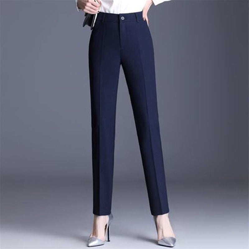 Casual Straight Fit High Waist Female Pants