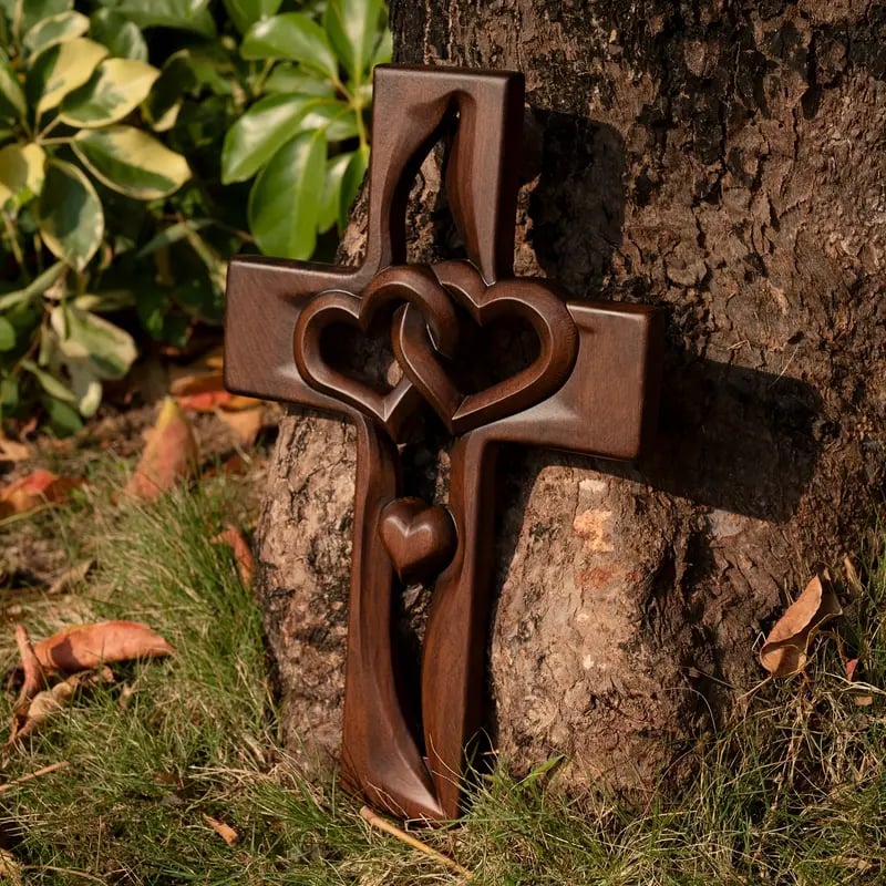 ⏰Clearance Event Sale 49% OFF💕Intertwined Heart Wooden Cross