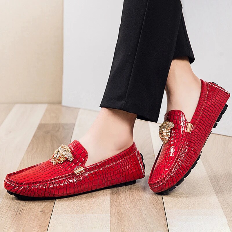 Abeerbajpai  shoes Men Oxford Shoes Crocodile Pattern Prints Classic Style Loafers Men's Dress Shoes Round Head Wedding Office Leather Shoes Male