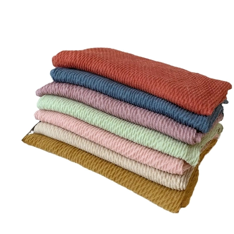 Women's Minimalist Solid Color Cotton And Linen Scarf