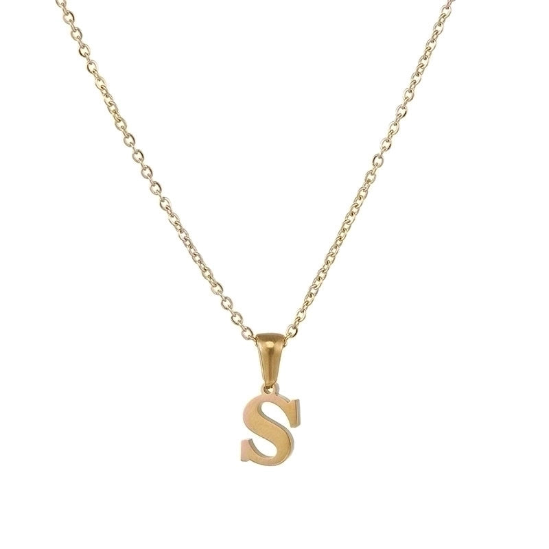 Minimalist Letter Stainless Steel Necklace 1 Piece