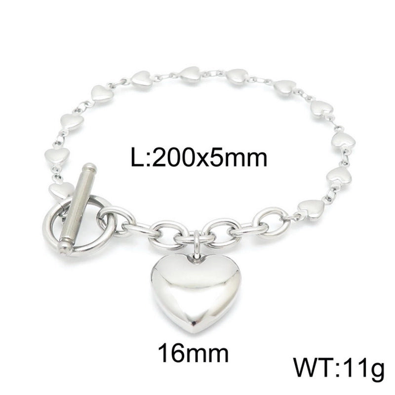 Titanium Steel 18K Gold Plated Fashion Heart